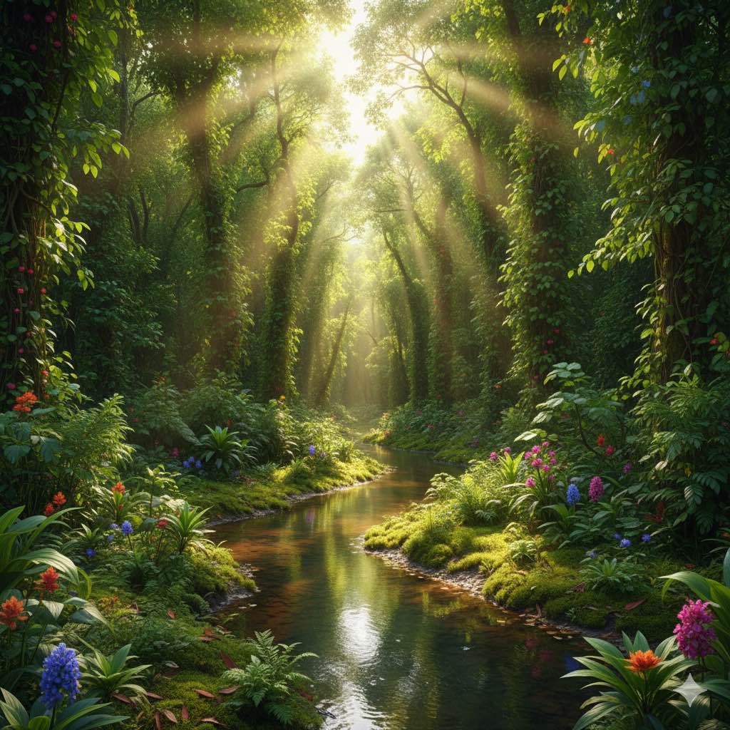 Lush green forest background representing ecology